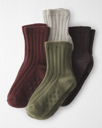 Tout-petit - Emballage 4 paires de socquettes antid&eacute;rapantes faites avec du coton biologique, 