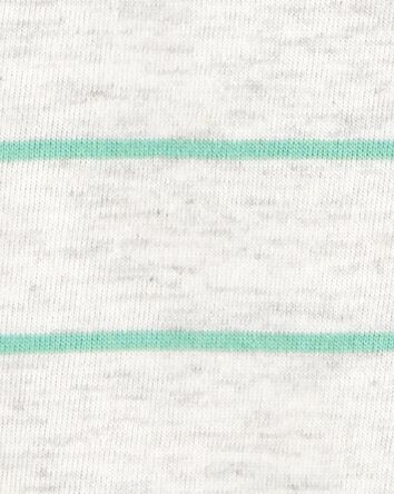 Kid Striped Short-Sleeve Pocket Tee- Grey, 