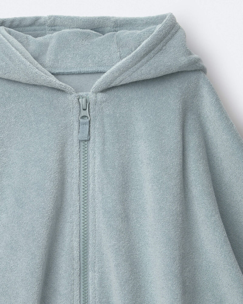 Toddler French Terry Hooded Coverup - Pale Blue, image 4 of 6 slides