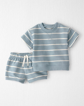 B&eacute;b&eacute; - Ensemble 2 pi&egrave;ces en coton biologique &agrave; rayures, 