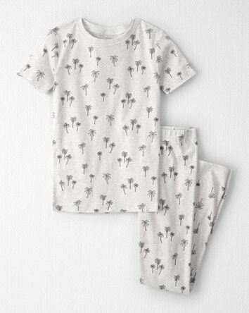 Kid 2-Piece Organic Cotton Pyjamas in Palm Trees, 