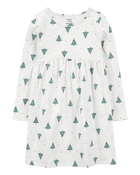 Kid Christmas Tree Jersey Dress, image 1 of 4 slides