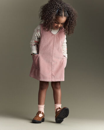 Tout-petit fille - Combinaison &agrave; poche en velours c&ocirc;tel&eacute; Otter&nbsp;&ndash; Rose, 