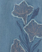Filles - Jean en denim &agrave; jambe &eacute;vas&eacute; et motif floral &ndash; D&eacute;lav&eacute; clair, image 7 sur 7 diapositives