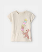 Tout-petit fille - T-shirt &agrave; imprim&eacute; de cr&egrave;me glac&eacute;e George le petit curieux - Cr&egrave;me, image 1 sur 2 diapositives