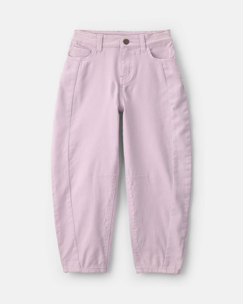 Girls Teddy Fleece Denim Barrel Jeans - Purple, image 1 of 5 slides
