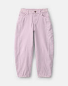 Girls Teddy Fleece Denim Barrel Jeans - Purple, image 1 of 5 slides