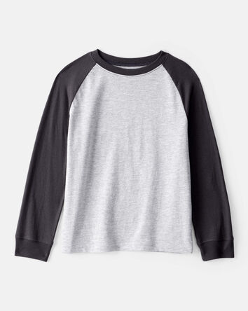 Garçons - T-shirt raglan à manches longues - Charbon, 