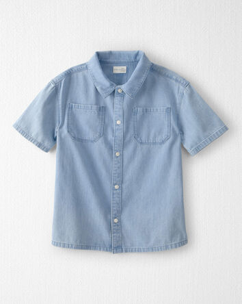 Boys Organic Cotton Chambray Button-Down Top, 