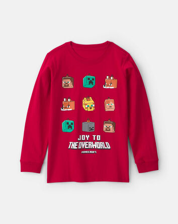 Boys Minecraft Christmas Long-Sleeve Graphic Tee - Red, 