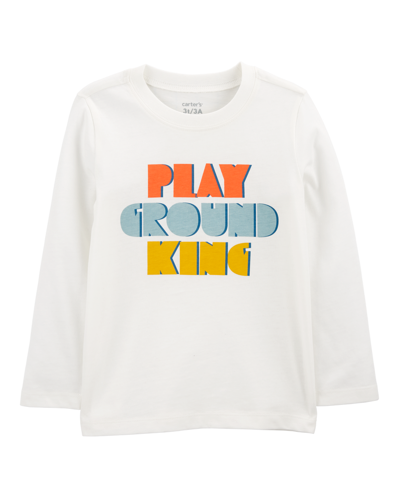 Toddler Playground King Long-Sleeve Tee - White, image 1 of 3 slides