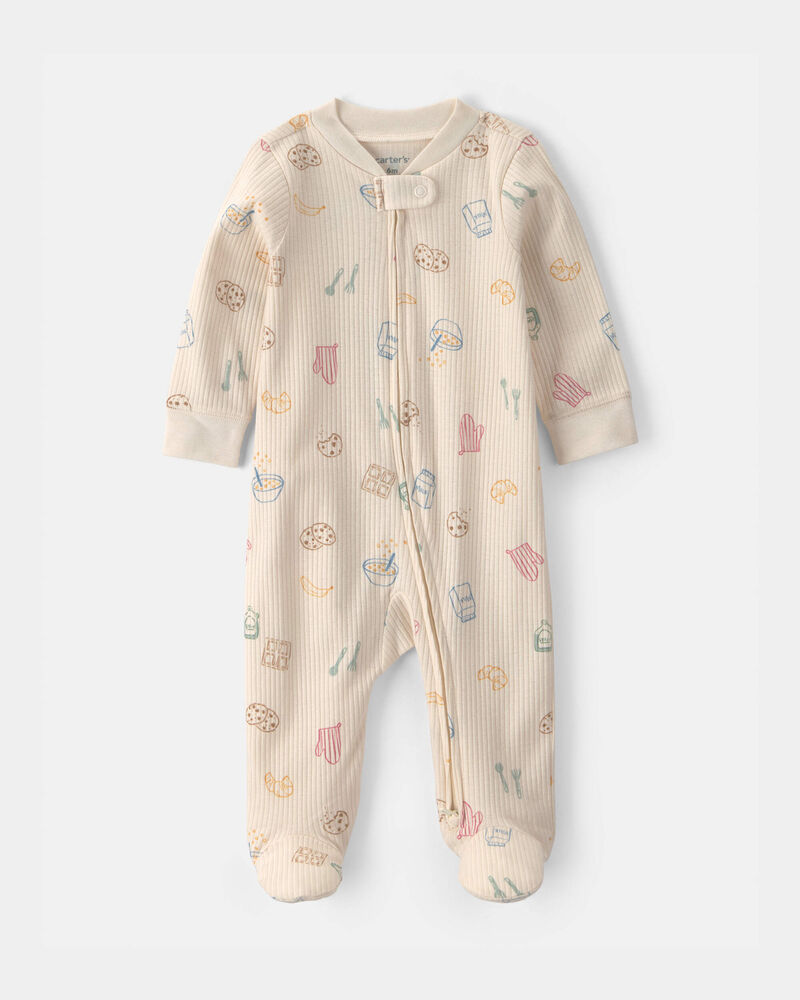 Baby Breakfast Snug Fit Sleeper - Ivory, image 1 of 4 slides
