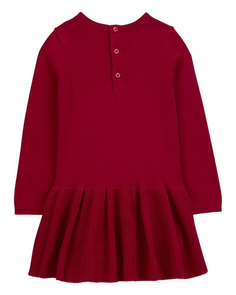 Toddler Cable Knit Sweater Dress, image 2 of 4 slides