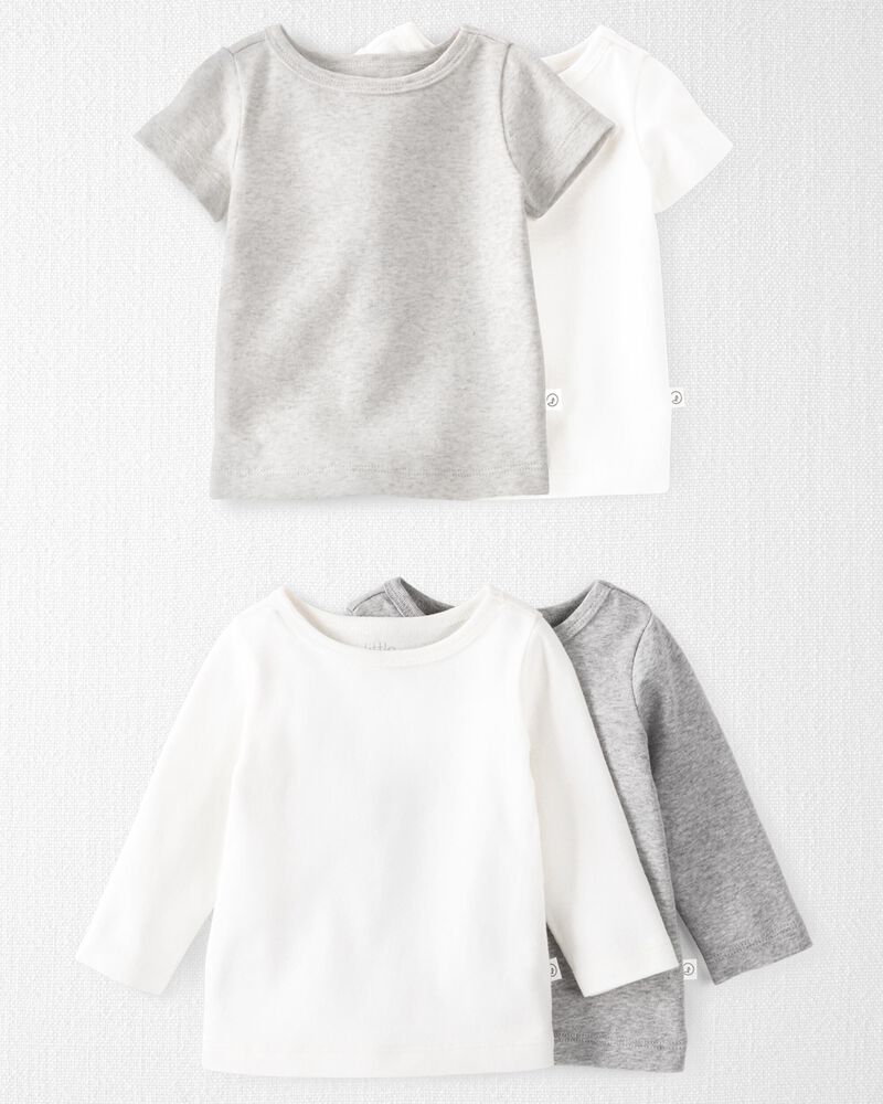 Baby 4-Pack Organic Cotton Rib Tops, image 1 of 4 slides
