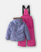 Girls 2 Piece Hearts Print Snowsuit- Grey
, image 2 of 13 slides