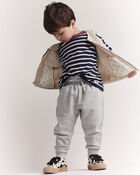 Toddler Zip-Up Vest - Khaki, image 3 of 6 slides