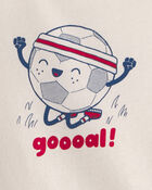 Baby Soccer Ball Graphic Bodysuit - Ivory, image 2 of 3 slides