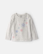 Toddler Girl Snowflake Long-Sleeve Graphic Tee - Grey, image 1 of 3 slides