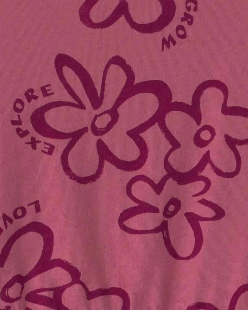Filles - Robe manches longues &agrave; motif floral &ndash; Rose, image 3 sur 3 diapositives