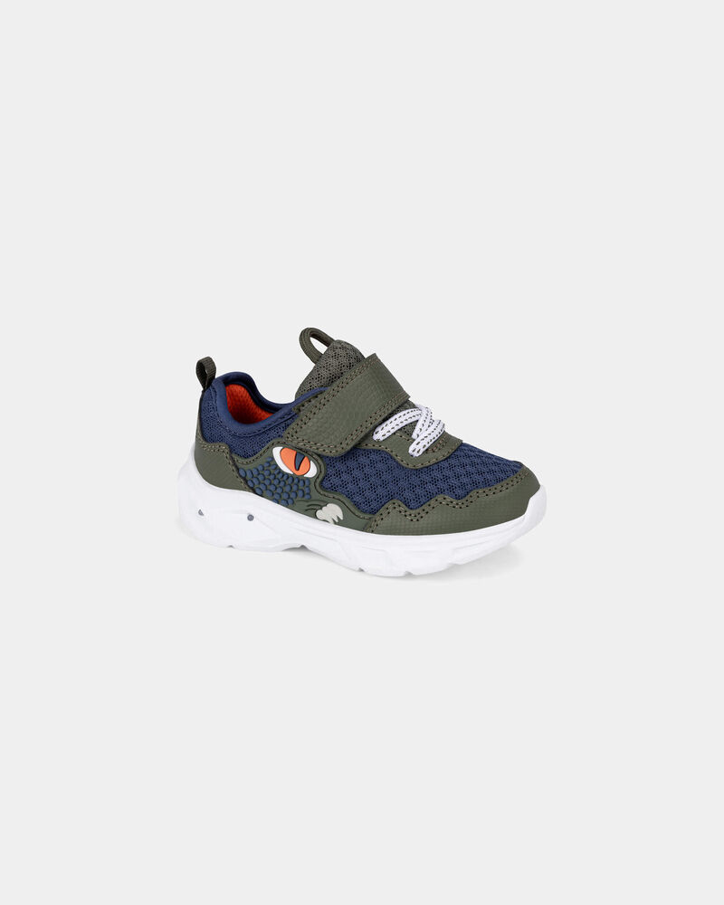 Tout-petit gar&ccedil;on - Chaussures de sport lumineuses &agrave; motif dinosaure &ndash; Vert/Bleu, image 1 sur 6 diapositives