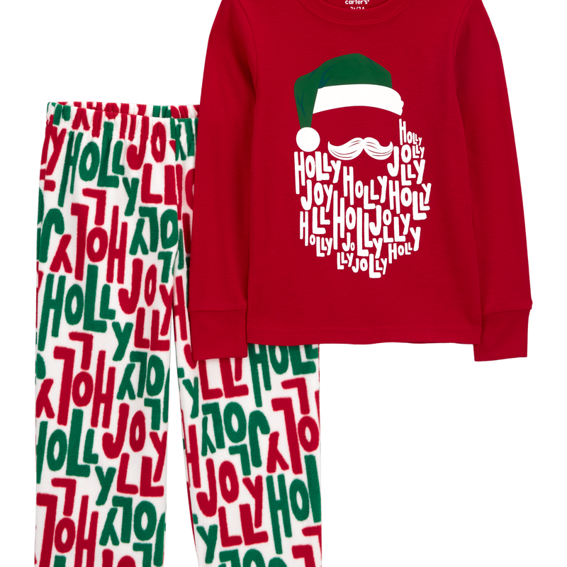 Toddler Boys Toddler 2 Piece Holly Jolly Christmas Cotton Fleece Pyjamas 3T Carter s