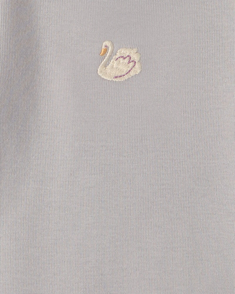 Baby Girl 4-Pack Swan Floral Long-Sleeve Bodysuits - Grey/Purple/Ivory, image 2 of 6 slides