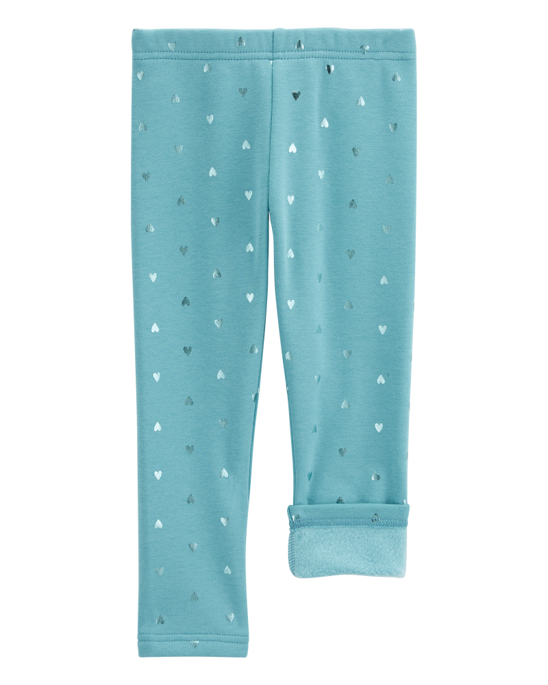 Baby Shiny Heart Cozy Fleece Leggings, image 3 of 5 slides