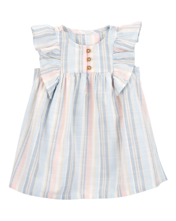 Baby Striped Flutter Sleeves Dress, 