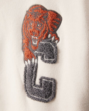 Boys Hooded Varsity Jacket - Cream, 