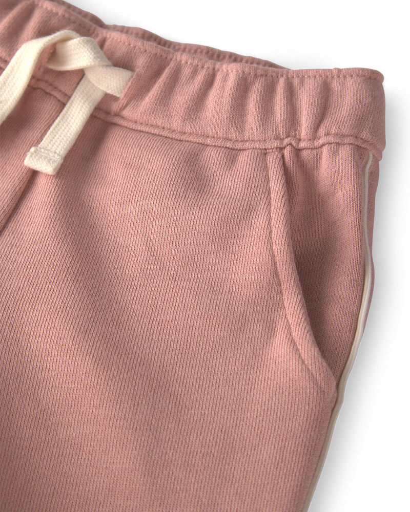 B&eacute;b&eacute; fille - Ensemble 2 pi&egrave;ces chandail et short en coton biologique - Rose, image 3 sur 4 diapositives