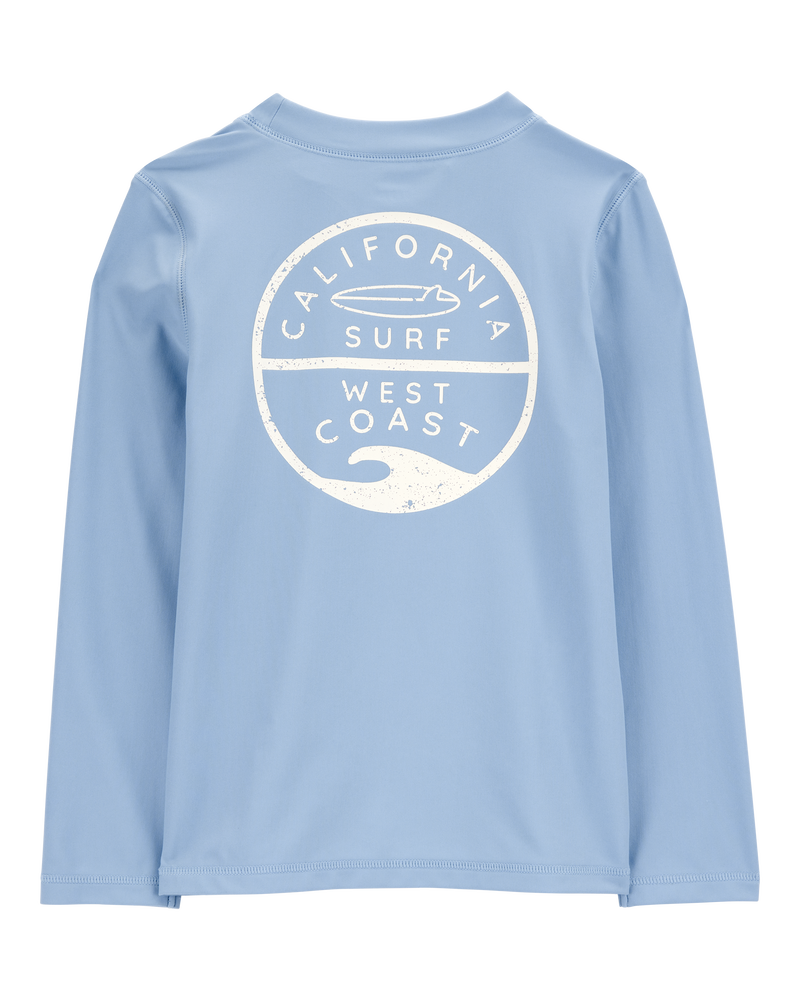 Kid Surfboard Long Sleeve Rashguard - Blue, image 2 of 5 slides