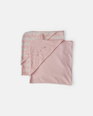 Baby Girl 2-Pack Bunny Terry Towels - Pink, 