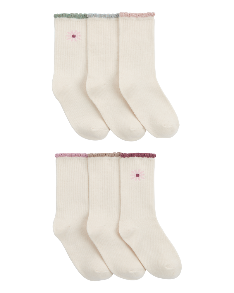 Kid 6-Pack Daisy Socks, image 1 of 2 slides