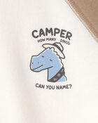 Baby Boy Dinosaur French Terry Pullover Sweatshirt - Brown/Ivory, image 2 of 3 slides