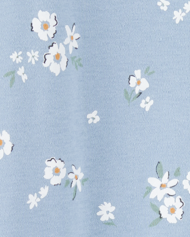 Baby Girl Floral 2-Way Zip Cotton Sleeper pyjamas, image 2 of 3 slides