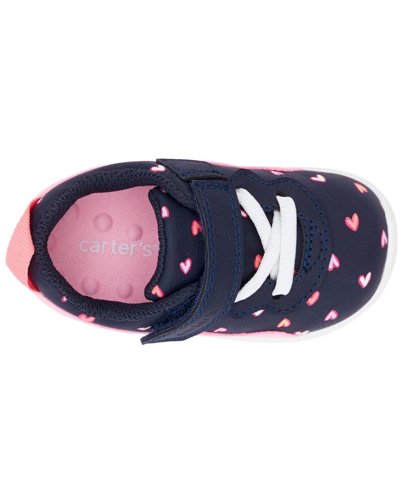  Every Step® First Walker Heart Athletic Sneakers - Navy, image 4 of 7 slides