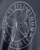 Girls 'Butterfly' Fleece Zip-Up Hoodie - Navy Blue, image 3 of 6 slides
