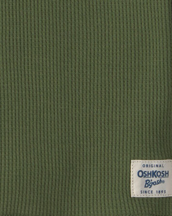 Toddler Boy Thermal Long-Sleeve Henley T-Shirt - Olive Green, 