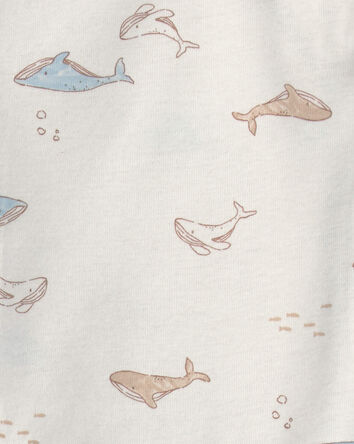 B&eacute;b&eacute; - Ensemble 3 pi&egrave;ces haut manches longues et pantalon &agrave; motif baleine - Cr&egrave;me, 