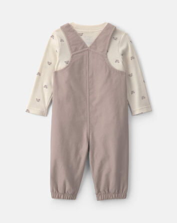 Baby Boy 2-Piece Bear Corduroy Overall Set - Brown, 