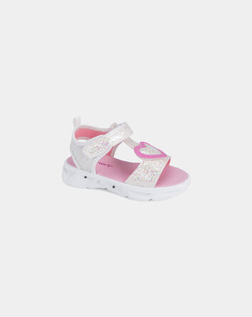 Toddler Girl Heart Light Up  Sandals, 