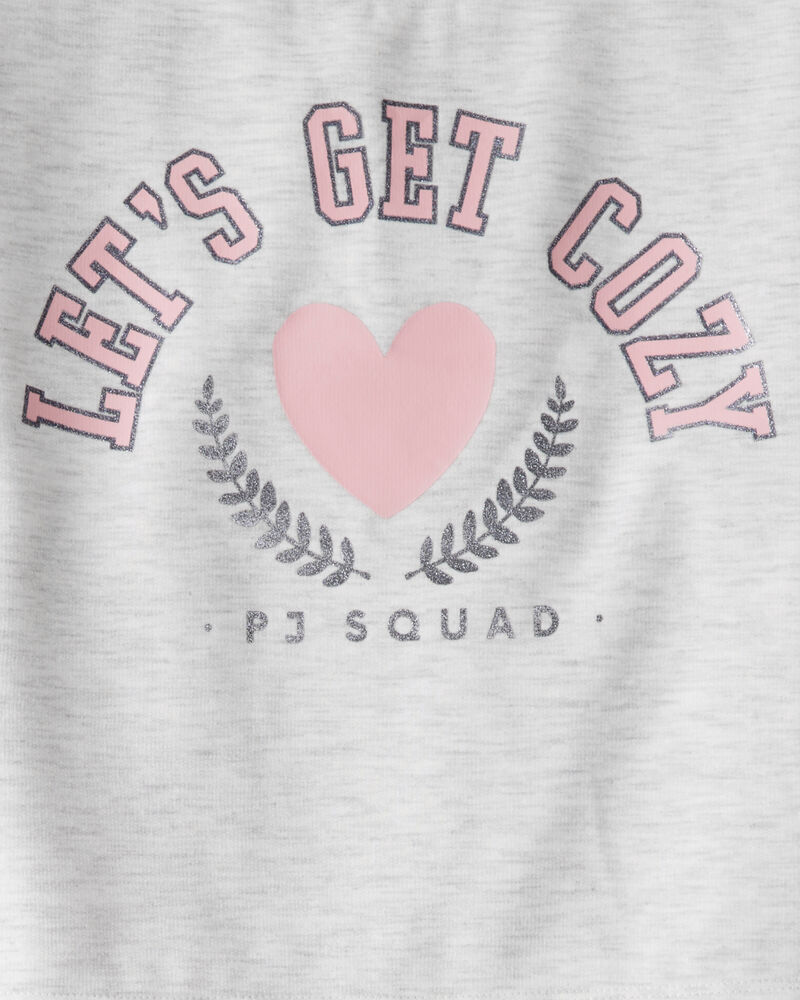 Girls Heart Fleece Loose Fit 2-Piece Pyjamas, image 2 of 3 slides