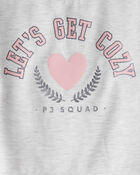 Girls Heart Fleece Loose Fit 2-Piece Pyjamas, image 2 of 3 slides