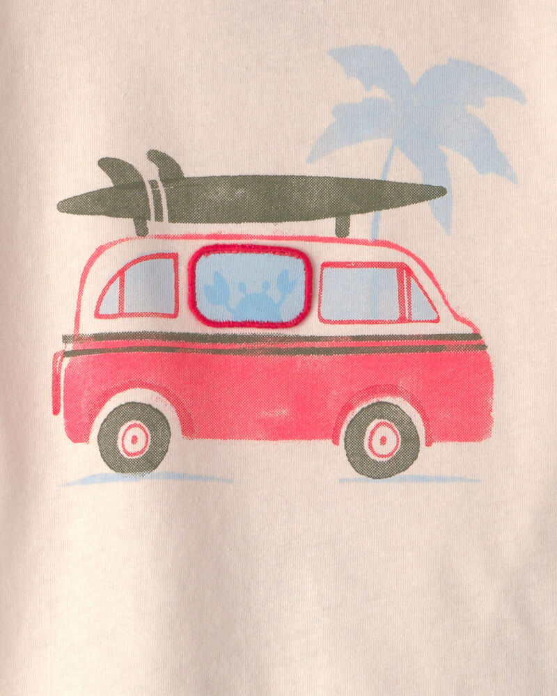 B&eacute;b&eacute; gar&ccedil;on - Ensemble 3 pi&egrave;ces haut, cache-couche et short, motif surf , image 4 sur 5 diapositives