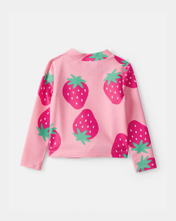 Tout-petit fille - Ensemble 3 pi&egrave;ces maillot dermoprotecteur, fraises - Rose, 