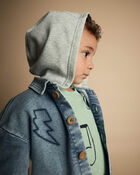 Tout-petit - Blouson en denim &agrave; capuchon au d&eacute;lav&eacute; Avenue - Gris/Bleu chin&eacute;, image 4 sur 5 diapositives