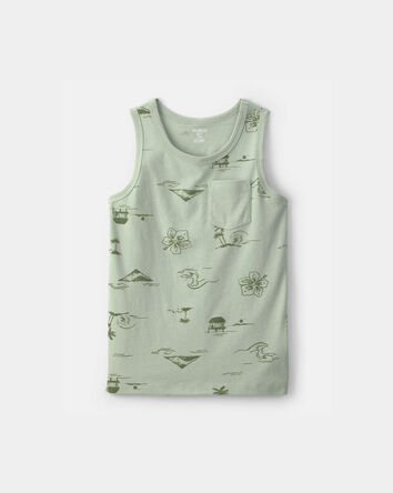 Boys Beach Pocket Tank Top - Green, 