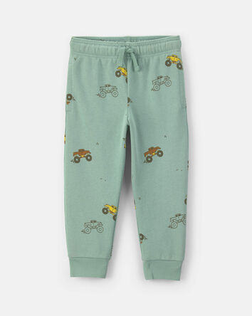 Toddler Boy Monster Truck Joggers - Green, 