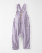 Baby Organic Cotton Gauze Overalls in Lilac, image 1 of 5 slides