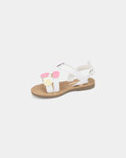 Toddler Girl Flower Sandals - White, image 6 of 6 slides
